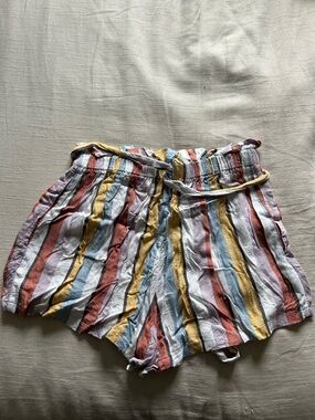 Hollister Multicolor Vertical Stripe High-Waist Shorts